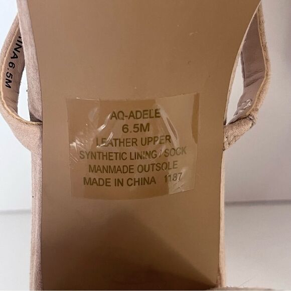 Aqua Adele Open-Toe Block High-Heel Nude Sandals Size 6.5 - Picture 7 of 11